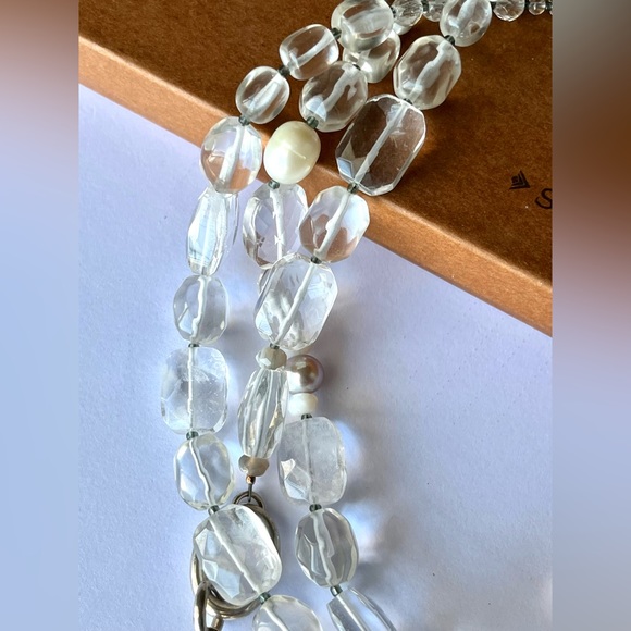 SILPADA Sterling Silver 3-Strand
Genuine Pearl & Crystal Rock Quartz Necklace - Picture 5 of 7